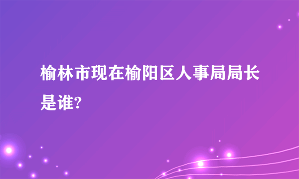 榆林市现在榆阳区人事局局长是谁?