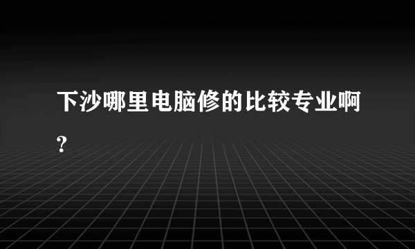 下沙哪里电脑修的比较专业啊？