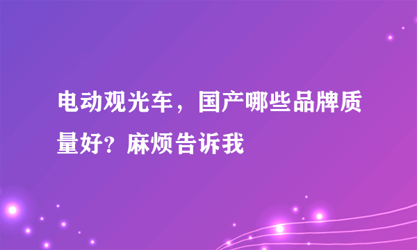 电动观光车，国产哪些品牌质量好？麻烦告诉我