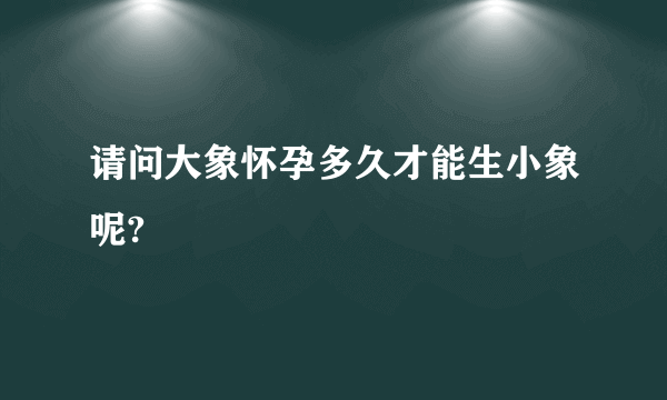 请问大象怀孕多久才能生小象呢?