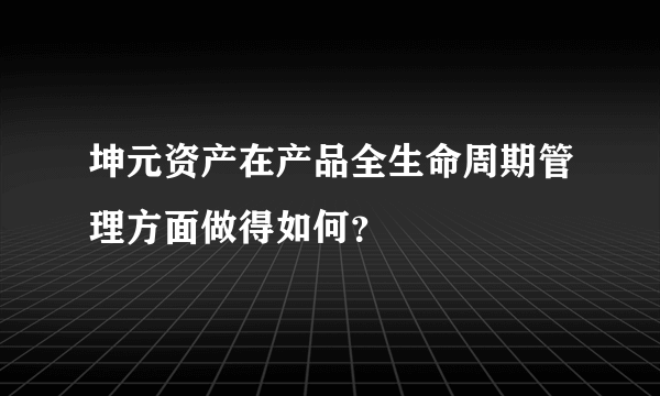 坤元资产在产品全生命周期管理方面做得如何？