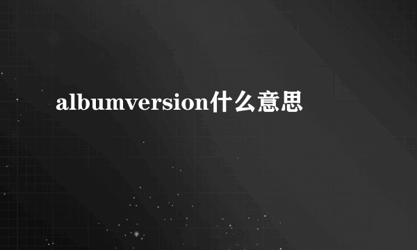 albumversion什么意思