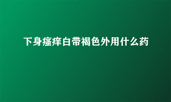 下身瘙痒白带褐色外用什么药