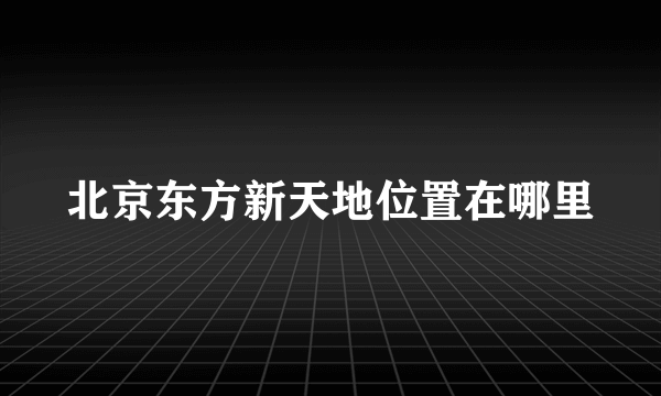 北京东方新天地位置在哪里