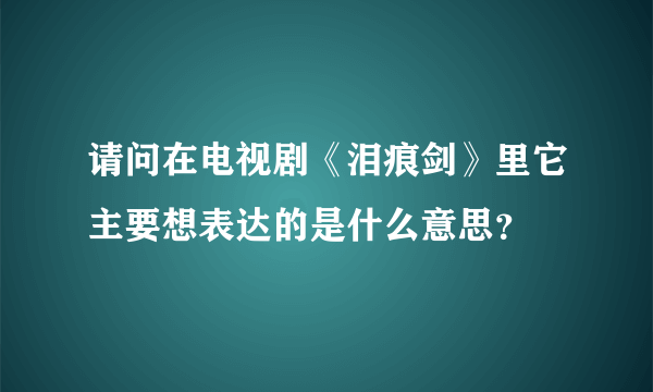 请问在电视剧《泪痕剑》里它主要想表达的是什么意思？