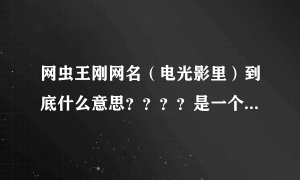 网虫王刚网名（电光影里）到底什么意思？？？？是一个人名？？还是有特殊含义？？？谢谢。