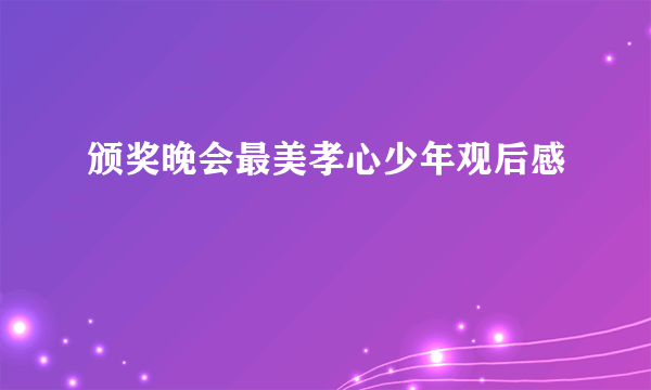 颁奖晚会最美孝心少年观后感