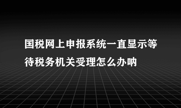 国税网上申报系统一直显示等待税务机关受理怎么办呐