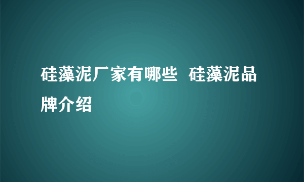 硅藻泥厂家有哪些  硅藻泥品牌介绍