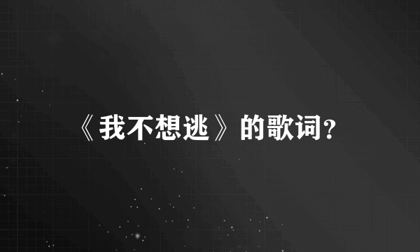 《我不想逃》的歌词？