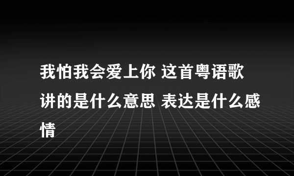 我怕我会爱上你 这首粤语歌讲的是什么意思 表达是什么感情