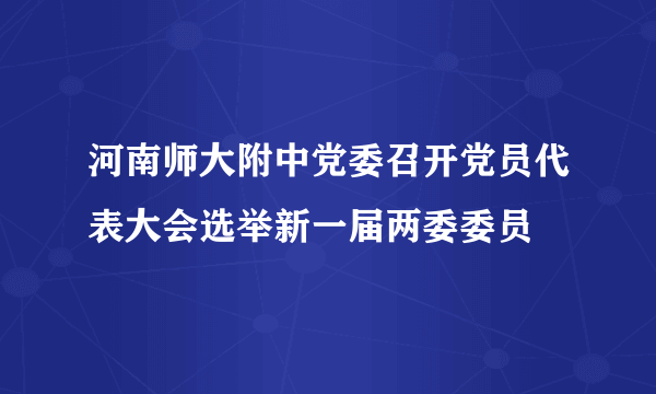 河南师大附中党委召开党员代表大会选举新一届两委委员