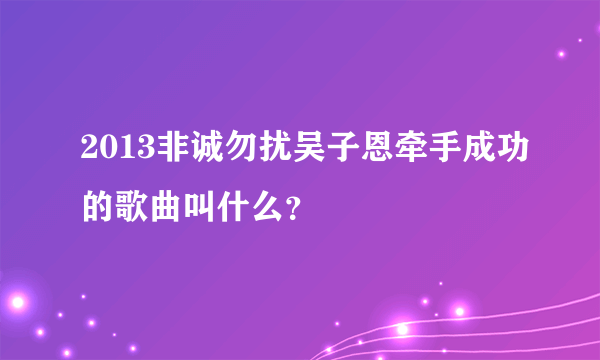 2013非诚勿扰吴子恩牵手成功的歌曲叫什么？