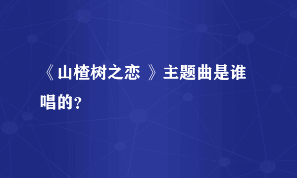 《山楂树之恋 》主题曲是谁唱的？