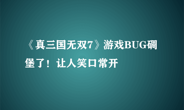 《真三国无双7》游戏BUG碉堡了！让人笑口常开