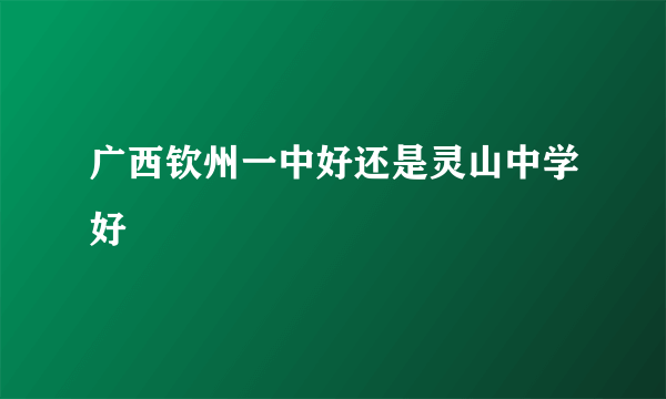 广西钦州一中好还是灵山中学好