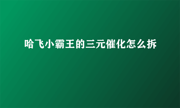 哈飞小霸王的三元催化怎么拆