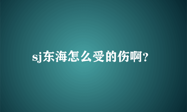 sj东海怎么受的伤啊？