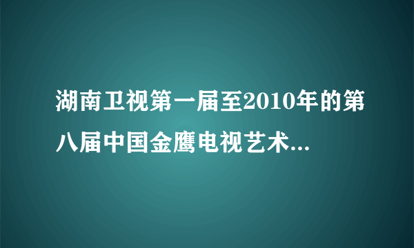 湖南卫视第一届至2010年的第八届中国金鹰电视艺术节开幕式晚会及颁奖晚会分别由谁主持的