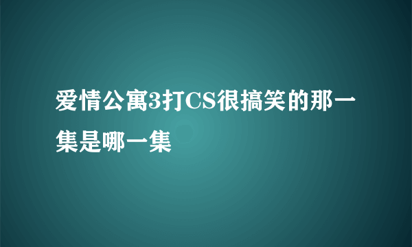 爱情公寓3打CS很搞笑的那一集是哪一集