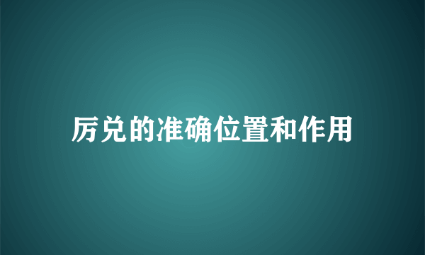 厉兑的准确位置和作用