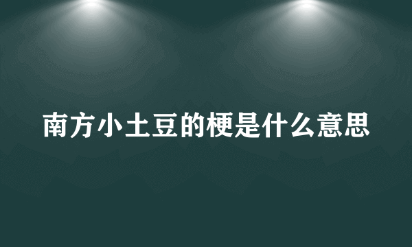 南方小土豆的梗是什么意思