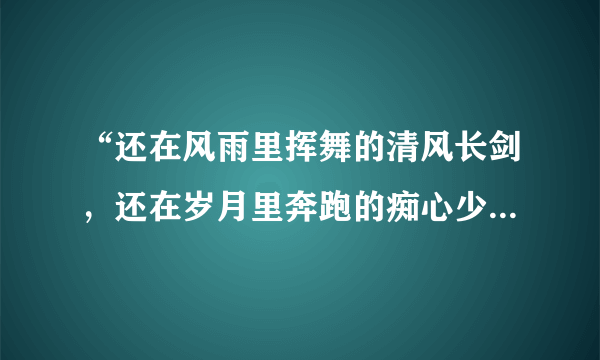 “还在风雨里挥舞的清风长剑，还在岁月里奔跑的痴心少年”是什么歌？