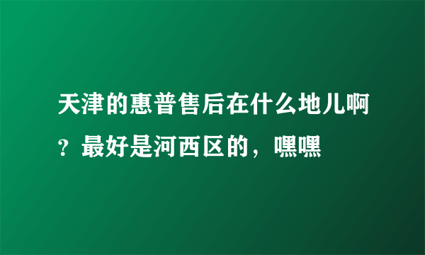 天津的惠普售后在什么地儿啊？最好是河西区的，嘿嘿