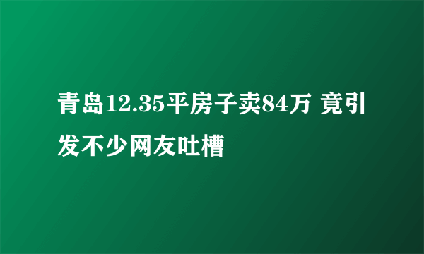 青岛12.35平房子卖84万 竟引发不少网友吐槽