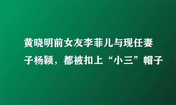 黄晓明前女友李菲儿与现任妻子杨颖，都被扣上“小三”帽子