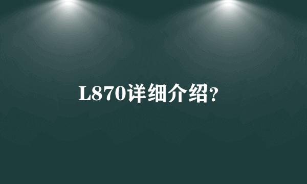 L870详细介绍？