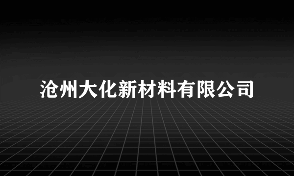 沧州大化新材料有限公司