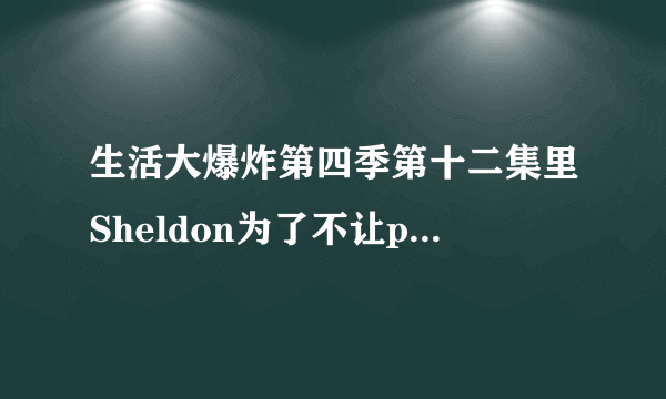 生活大爆炸第四季第十二集里Sheldon为了不让penny 知道他们开发软件创意而唱的歌是什么歌？