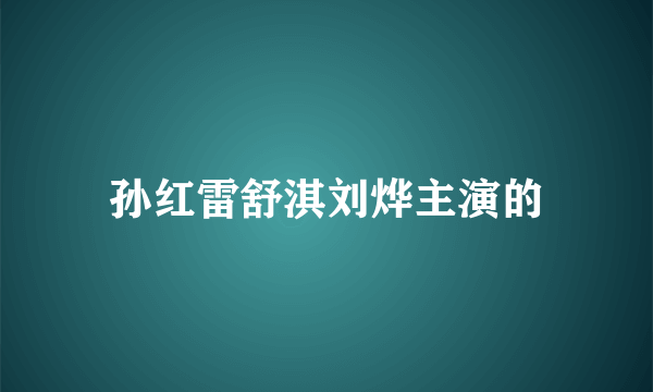 孙红雷舒淇刘烨主演的