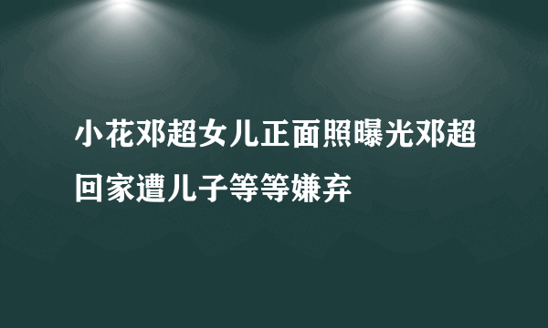 小花邓超女儿正面照曝光邓超回家遭儿子等等嫌弃