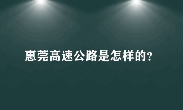 惠莞高速公路是怎样的？