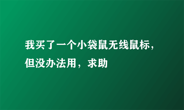 我买了一个小袋鼠无线鼠标，但没办法用，求助