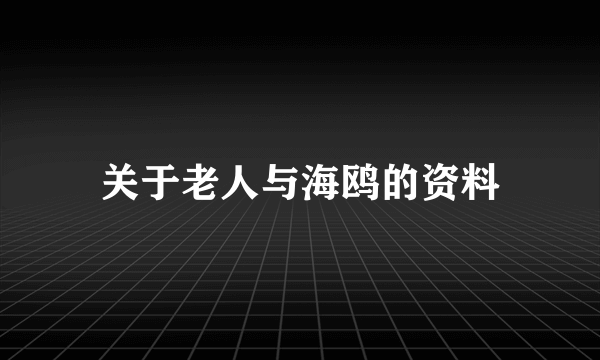 关于老人与海鸥的资料