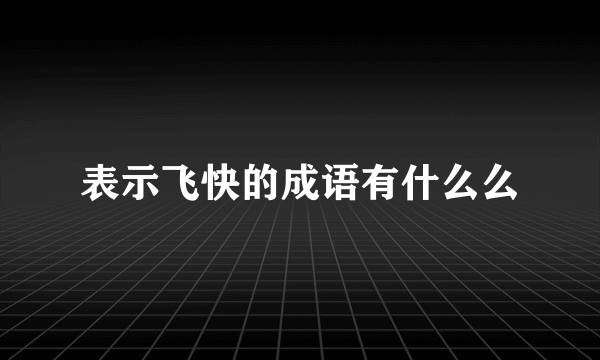 表示飞快的成语有什么么