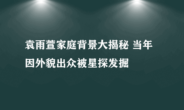 袁雨萱家庭背景大揭秘 当年因外貌出众被星探发掘