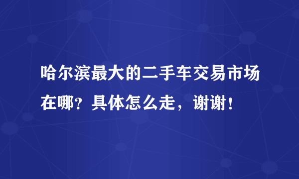 哈尔滨最大的二手车交易市场在哪？具体怎么走，谢谢！