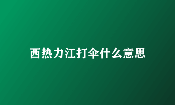 西热力江打伞什么意思