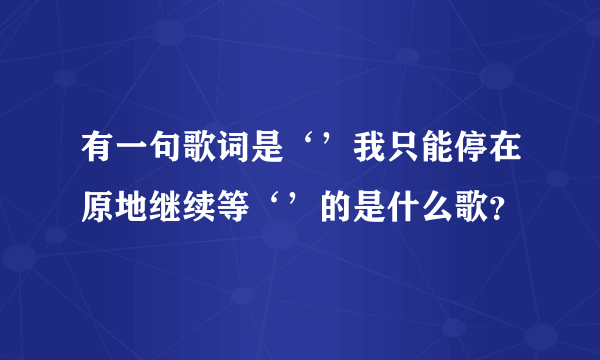 有一句歌词是‘’我只能停在原地继续等‘’的是什么歌？