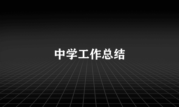 中学工作总结