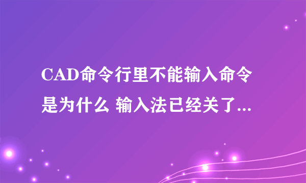 CAD命令行里不能输入命令是为什么 输入法已经关了 命令行里无法显示输入的东西