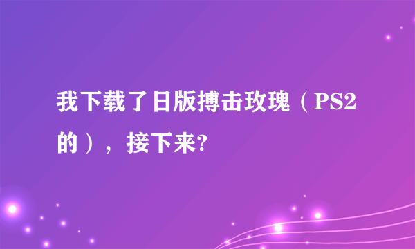 我下载了日版搏击玫瑰（PS2的），接下来?