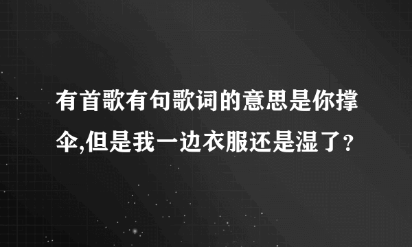 有首歌有句歌词的意思是你撑伞,但是我一边衣服还是湿了？