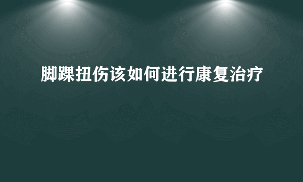 脚踝扭伤该如何进行康复治疗