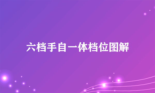 六档手自一体档位图解