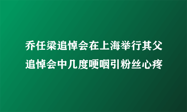 乔任梁追悼会在上海举行其父追悼会中几度哽咽引粉丝心疼